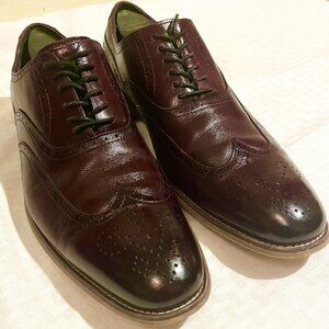Stacy Adams Men's 10.5M Burgundy Leather Classic Wingtip Dress Shoes